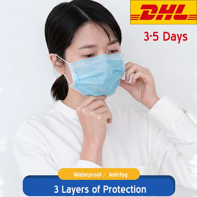 

DHL Shipping Disposable Mask 200Pcs 3 Layer PM2.5 Nonwoven Breathable Antiviral Anti Pollution Hygiene Face Mouth Medical Masks