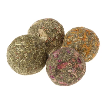 

2pcs Pet Teeth Grinding Ball Natural Grass Toys For Guniea Pig Rabbit Chinchilla