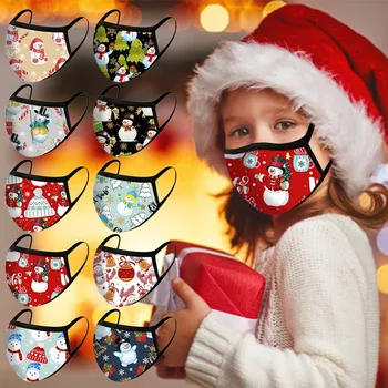 

1pc Face Mask Child Fashion Christmas Mouth Face Masks Cartoon Printing Cotton Mask Mascarillad Reutilizables Washable Mascaras