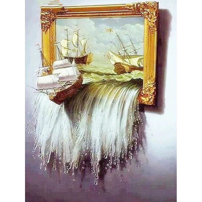 Diamond Painting Waterfall Diamond Embroidery Full Set Landscape Diamond Mosaic Rhinestone Picture Diamond Art Kit