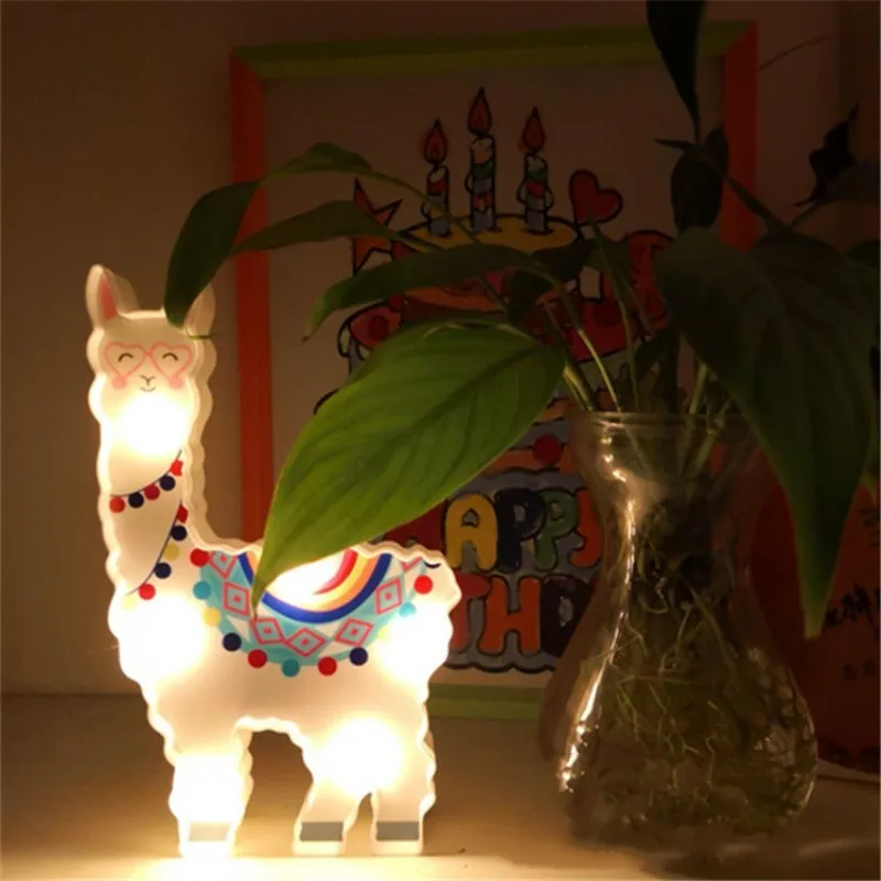 Llama Decor Toys for Kids Wall Decoration Night Lamp for Pregnant Woman, Kids, Baby Shower, Nursery, Battery Operated Nightlight night lamp for bedroom wall