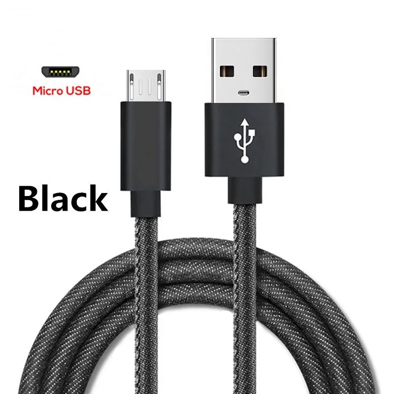 Micro USB кабель для быстрой зарядки USB кабель для передачи данных нейлоновый шнур для синхронизации 3A для samsung Xiaomi huawei Redmi Note 4 5 Android Microusb Кабели - Цвет: Black