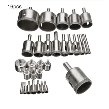 

16 Pcs Electric Coated Cutter Drill Bit Set Home Power Tools Practical Tile Glass Marble Durable Diamond Hole Smooth Saw