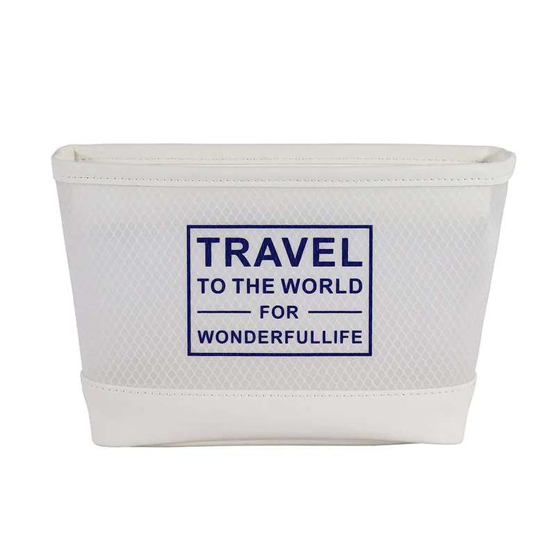 

White Travel Wash Bag Customizable Logo Eva Dull Polish Pencil Case Carrying Waterproof Three-piece Set Mesh Material Breathable