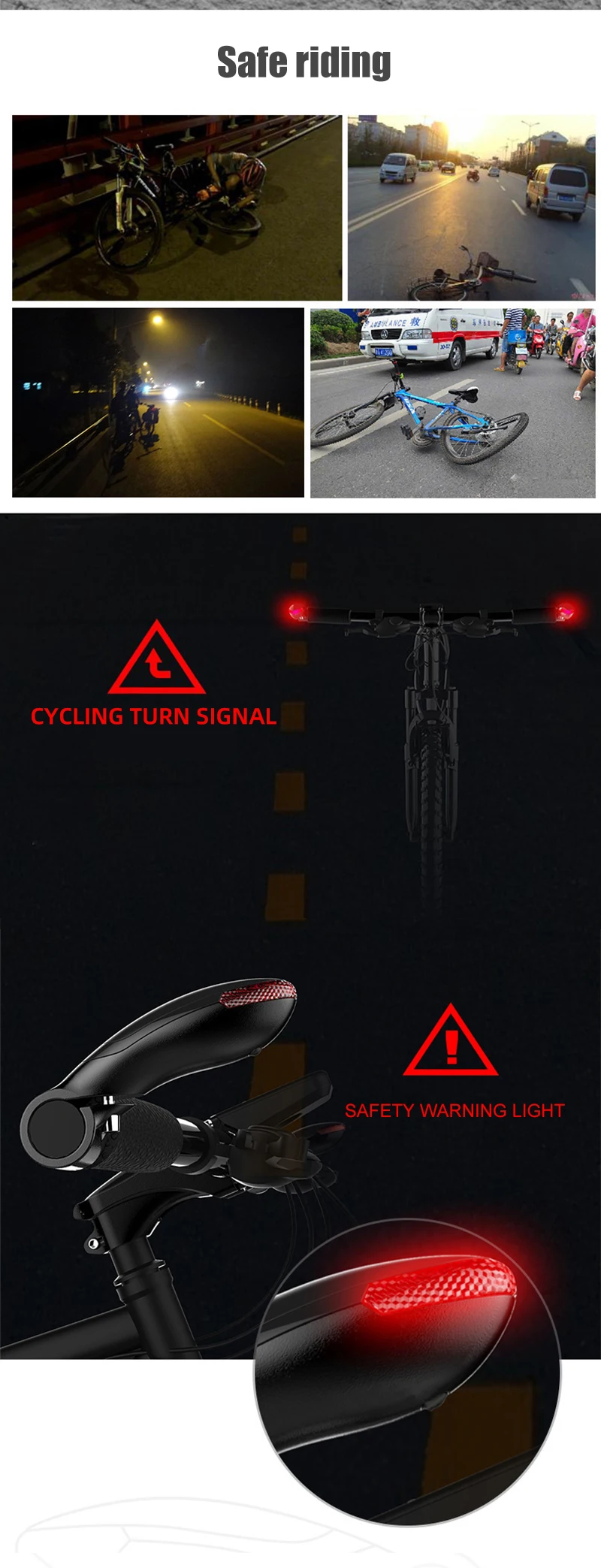 PCycling велосипедный Предупреждение ющий светильник, сигнальный светильник, безопасный для горной дороги, велосипеда, ночной езды, ручной фонарь, велосипедные аксессуары