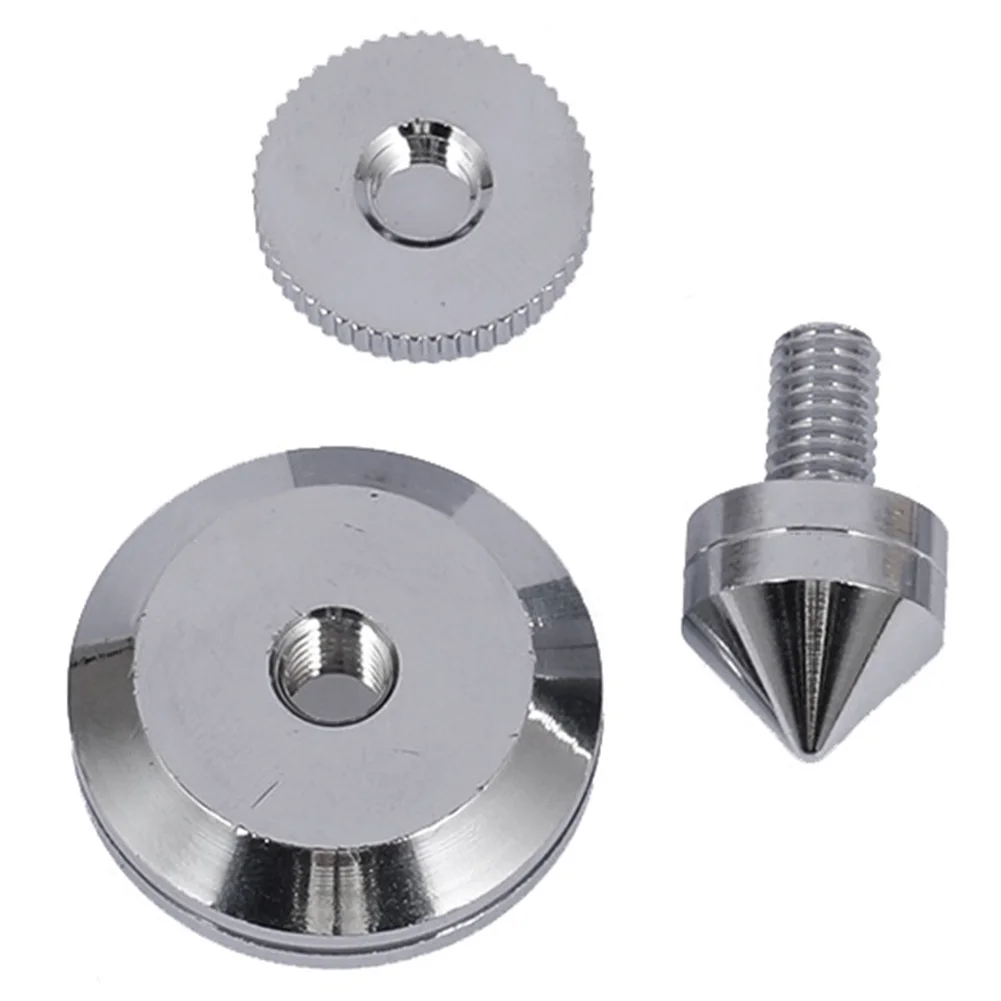 Anti Shock Amplifier Speaker Spikes Brass Silver Foot Pad Easy Install