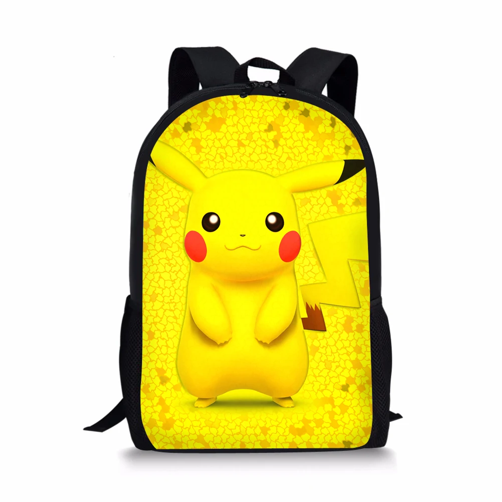 HaoYun Children's Backpack Detective Pickachu Students School Bags Kawaii Pokemon Pattern Teenagers Book-Bag Mochila Travel Bag
