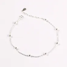 S925 Серебряные аксессуары круглые бусины Крест цепи женские японские корейские крутые простые сексуальные студенческие простые универсальные ножные браслеты