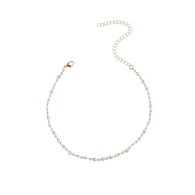 

Europe And America Cross Border Accessories Simple Fashion Street Snap Necklace Hand-made Pearl Beaded Bracelet Necklace