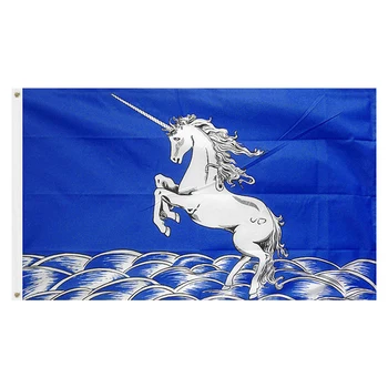 

Blue Unicorn Flag Scotland Scottish Mystical Flag 150X90CM banner 3x5 FT 100D Polyester brass grommets custom, Free Shipping
