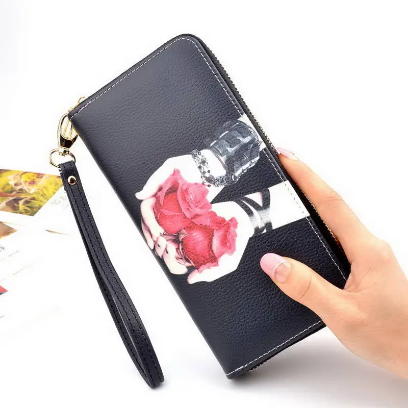 

KANDRA Fashion Women's Wallet Clutch Zipper Purse Card Holder Wristlet PU Leather Long Wallets Large Capacity Dream Money Bag