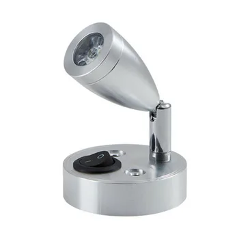 

Reading lamps LED Spot light Van Caravan For Boat Motorhome Silver Button Switch