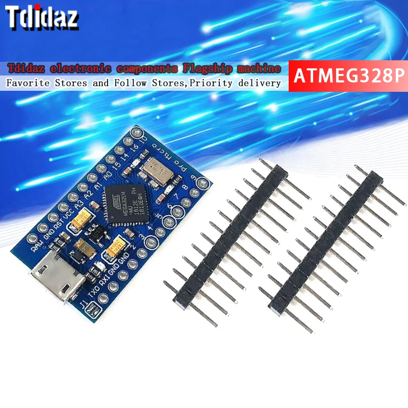 ATMEG328P для Arduino pro Micro Atmega32U4 micro USB 5 В/16 м макетная плата электронного