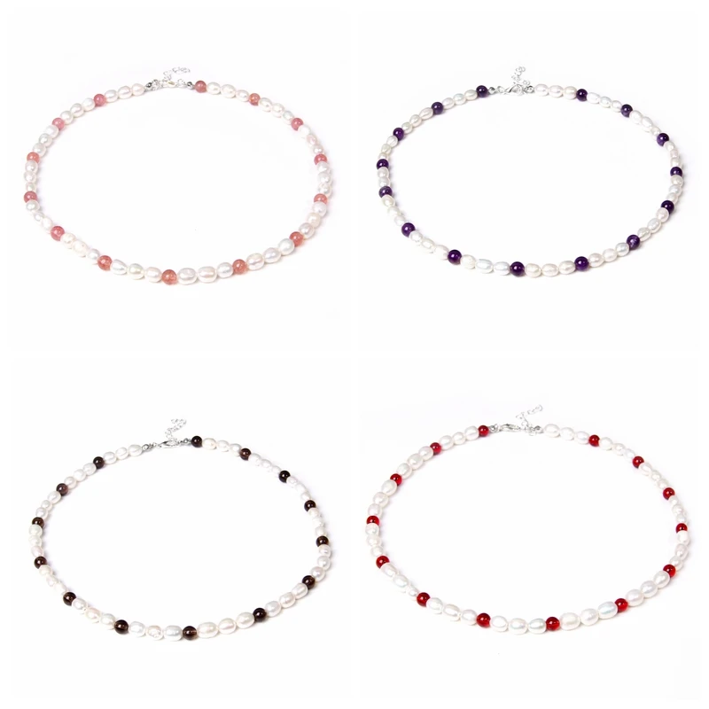 Белый натуральный овальный жемчуг бисерные ожерелья драгоценные камни бусины