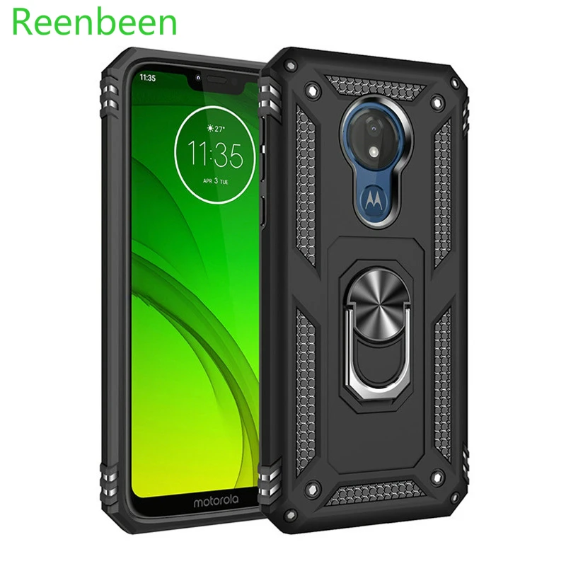 Роскошный Металлический Чехол-кольцо для Moto G7 Plus противоударный чехол из ТПУ с