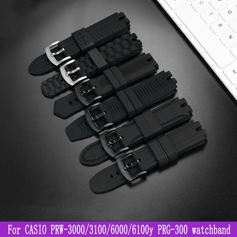 For Casio PRW-3000/3100/6000/6100Y PROTREK Mountaineering Sports Silicone Watchband belt With Modified Men Accessories strap