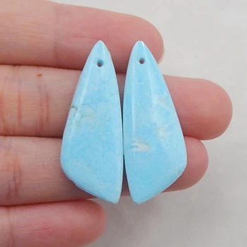 

Natural Gemstone Larimar Fashion women earring beads,Semiprecious stone Jewelry,35x13x5mm,5.9g