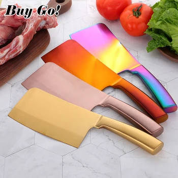 

1xStainless Steel Chopping Kitchen Knife Chinese Chop Bone Butcher Knife Seamless Welding Cleaver Cooking Tool Vegetable Cutter