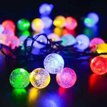 

Fairy Light Solar Xmas Decor Festival Outdoor 10LED Crystal Globe Ball Romantic Landscape Lamp Garden Yard Fairy String Light