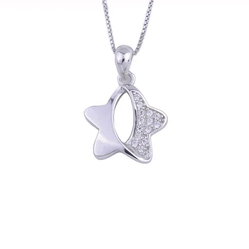 

Hollow North Star Necklace For Women 925 Sterling Silver Zircon Moon Star Collar Pendants Choker Fashion Jewelry