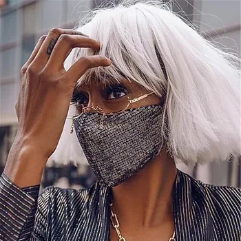 

Unisex Shining Sequin Decoration Mask Jewelry Dance Party Cosplay Night Club Rhienstone Bling Mask Statement Face Jewelry Gift
