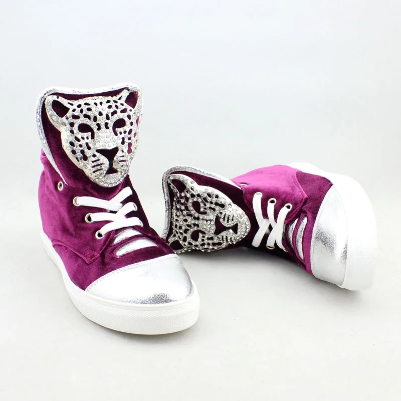 Женские кроссовки с Леопард кристаллами на шнуровке Chaussures Femme Buty Damskie Модные