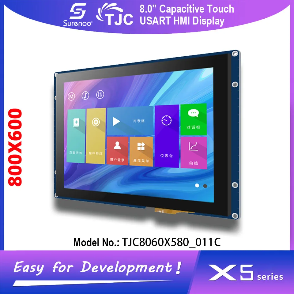 

8.0" 800X600 TJC8060X580 USART HMI Intelligent Serial TFT LCD Module Display Resistive / Capacitive Touch Panel for Arduino