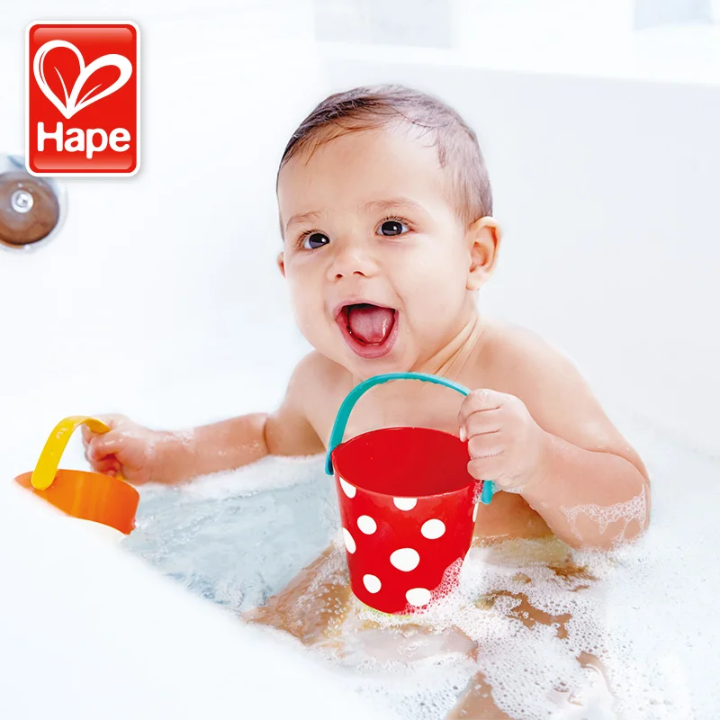 Hape baby bath toys Игрушка для воды детские игрушки красочное ведро резиновый утка на бассейне