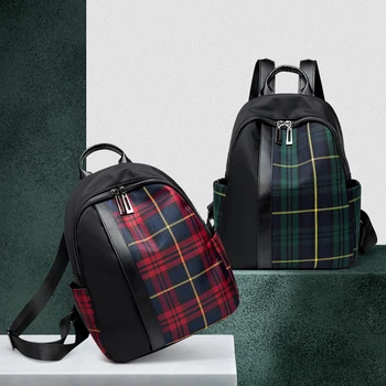 

2020 New England Retro Plaid Backpack For Women Fashion Versatile Large Capacity Oxford Leisure Shopping Travel Bag