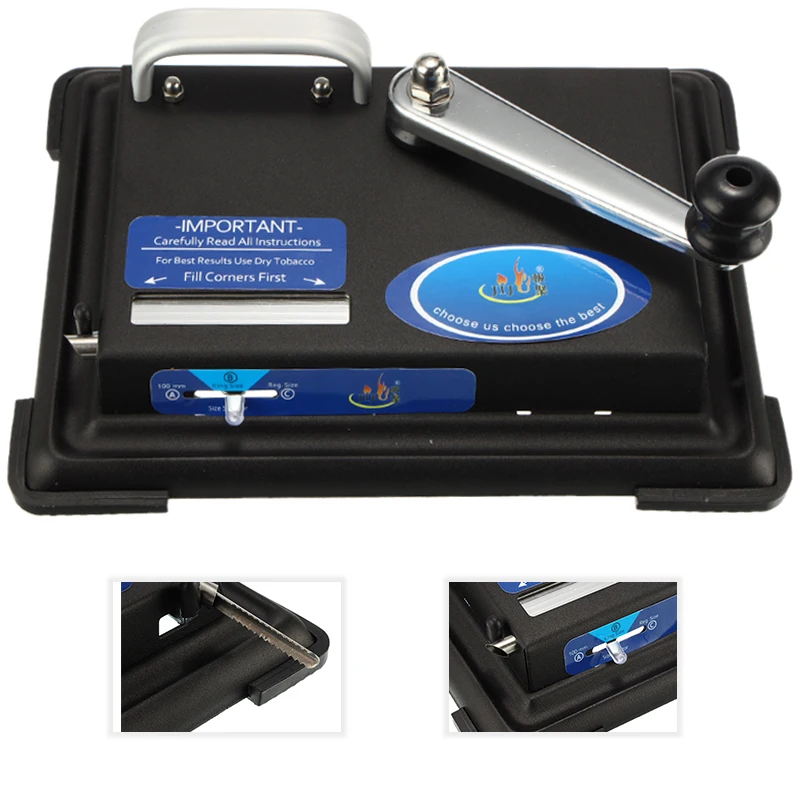

Stainless Steel Tobacco Rolling Machine Hand-cranked Cigarette Maker Roller Manual Cigarette Filling Machine Smoking DIY Tools