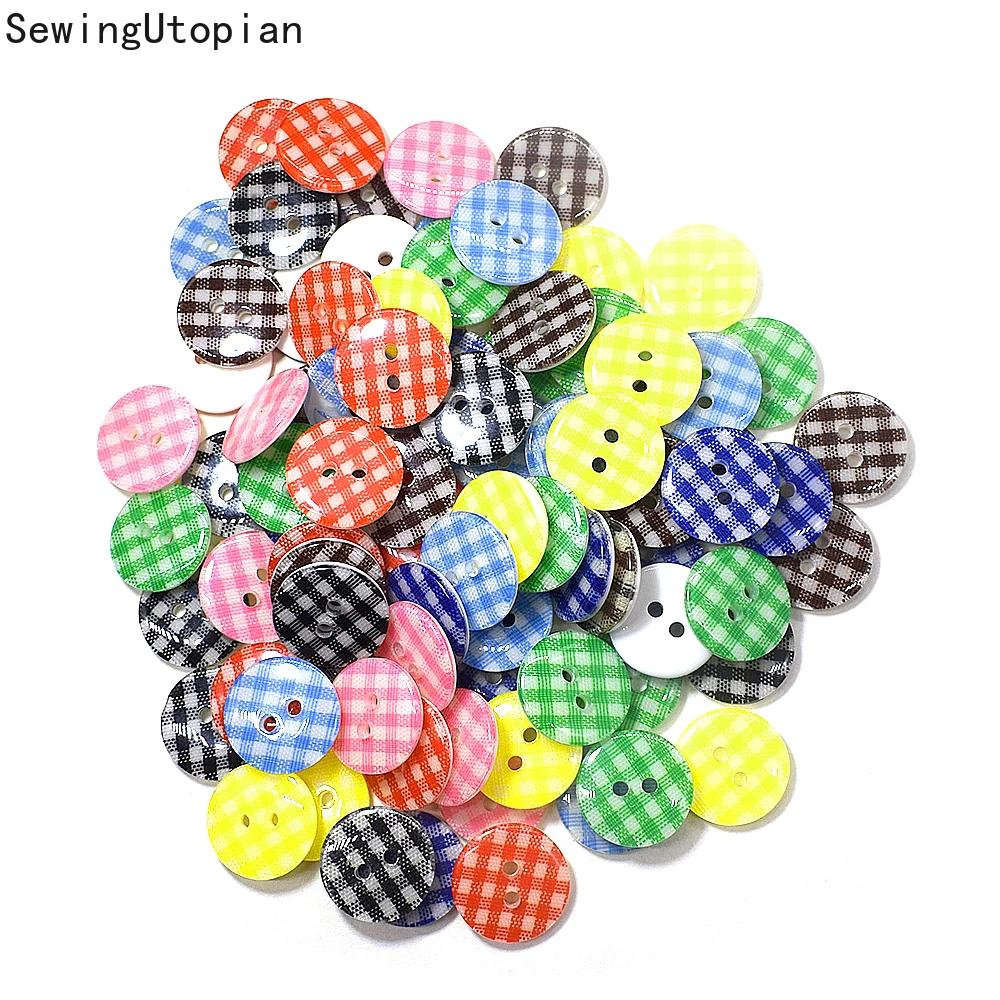 50PCS 15MM Random Mixed 2Holes Colors Plastic Buttons Sewing Tools DIY Patchwork Craft Resin Button Garments Accessories | Дом и сад