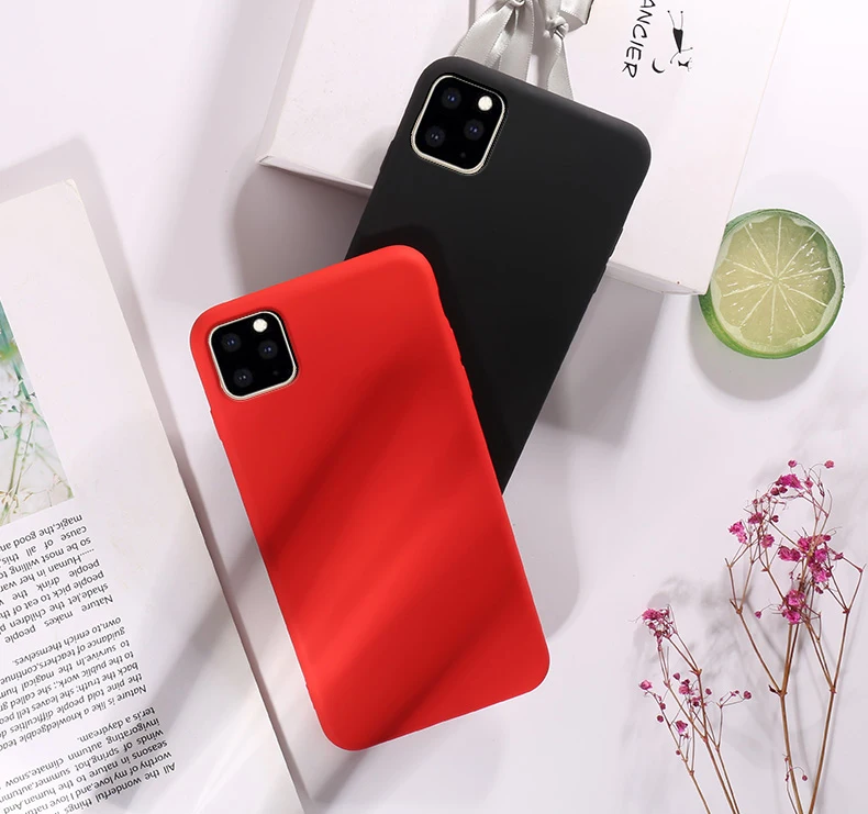 Жидкий чехол для Apple iPhone 11 Pro Max TPU силиконовый мягкий чехол для iPhone 11/11 Pro матовый цвет задняя крышка чехол capa