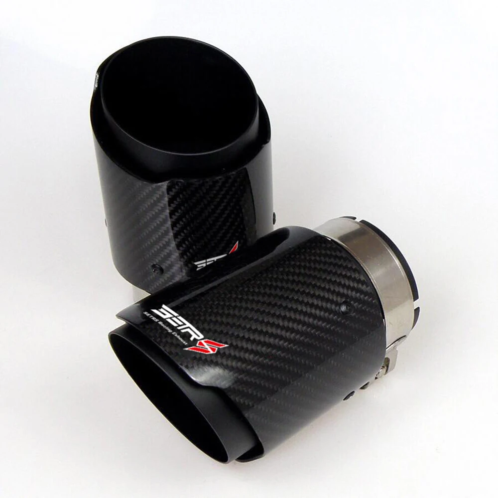 

1Pc 2.5 Inch Inlet Car Matt Black Stainless Steel Muffler Tip Straight Twill Glossy Fiber Carbon Exhaust Tail Pipe