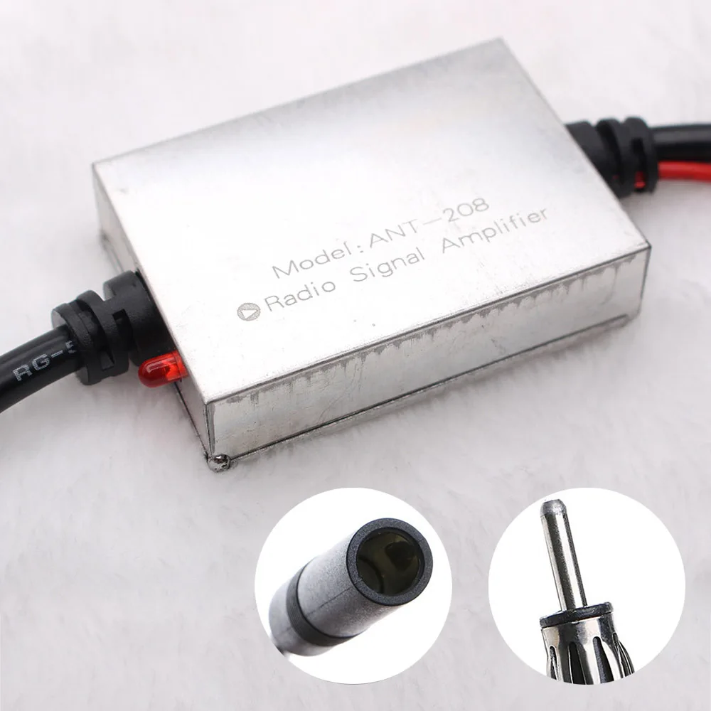 

FM Signal Amplifier Anti-interference Metal Car Antenna Radio Universal Auto FM Booster Amp For Universal 12V Car Vehicle Boat