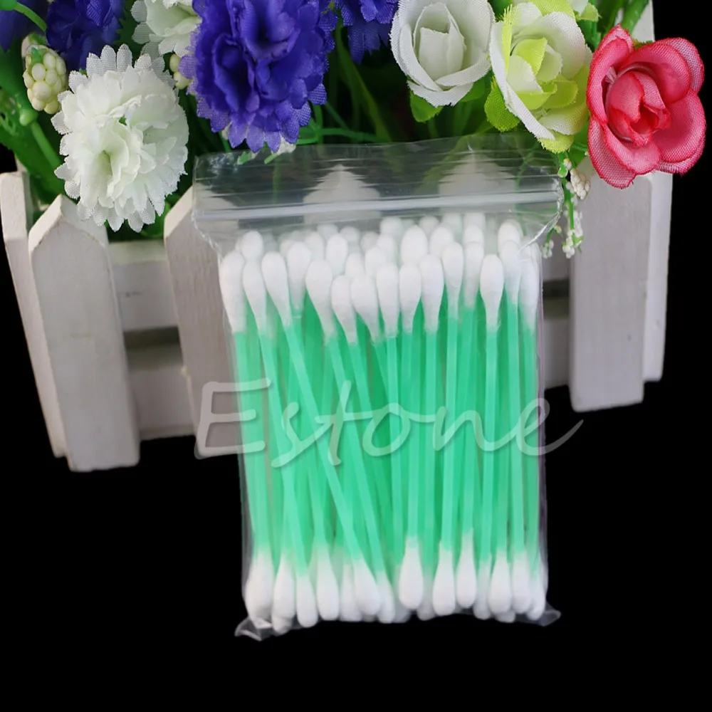 

100Pcs Disposable Cotton Swab Applicator Q-tip Swabs Plastic Handle Sturdy New 2019 newest
