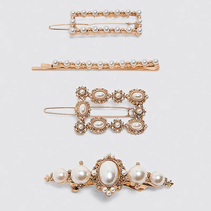 K0696 KOMi 30 Styles Hair Pins for Women ZA Hair Jewelry Gifts Shell Conch Hair Clips Simulated Pearl Crystals Barrettes Hot A60523 - Окраска металла: K0696