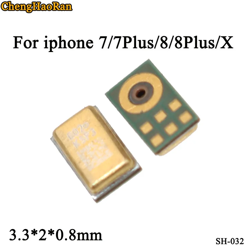 ChengHaoRan 10 шт./лот встроенный мобильный телефон, микрофон 3,3*2*0,8 мм для iPhone 7 7Plus 7P 8 8Plus 8P X микрофон