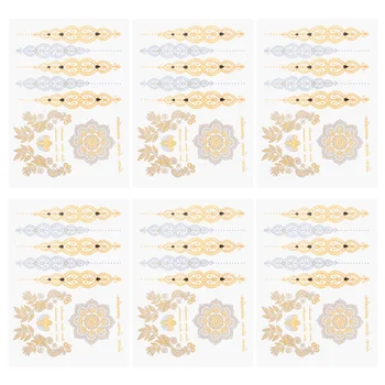 

6 Sheets Waterproof Bachelor and Bachelorette Tattoo Stickers Body Arm Art Temporary Gold and Silver Metallic Tattoos For Single