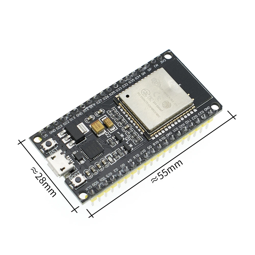 

ESP-32 ESP32 Wireless WiFi Bluetooth Development Board 2.4GHz CP2102 Micro USB Dual Core Module ESP-32S Similar ESP8266 10PCS