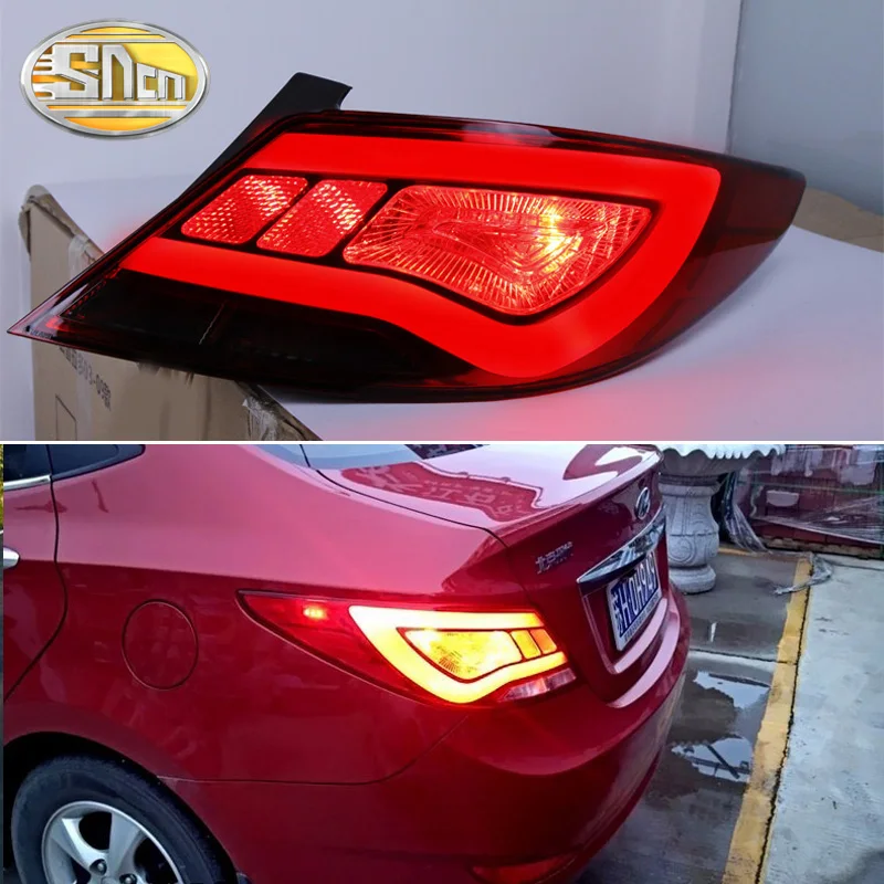 2 шт. автомобильный стильный задний светильник s для hyundai Accent Solaris 2011- светодиодный задний фонарь+ сигнал поворота+ тормоз+ задний светодиодный светильник