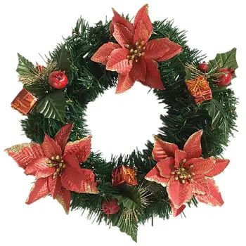 

1PC Christmas Wreath Decor Small Wreath Christmas Door Garland Vivid Garland Pendant Door Lintel Garland For Door Party Wall