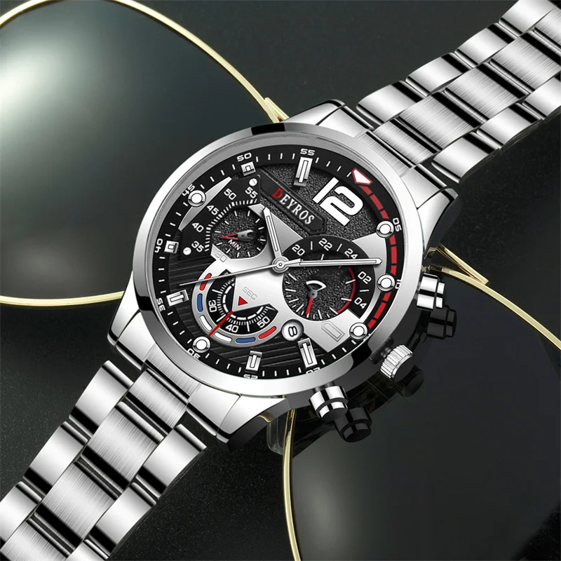 Luxury Mens Watches Male Gold Bracelet Stainless Steel Quartz Calendar Watch For Men Business Luminous Clock relogio masculino 5