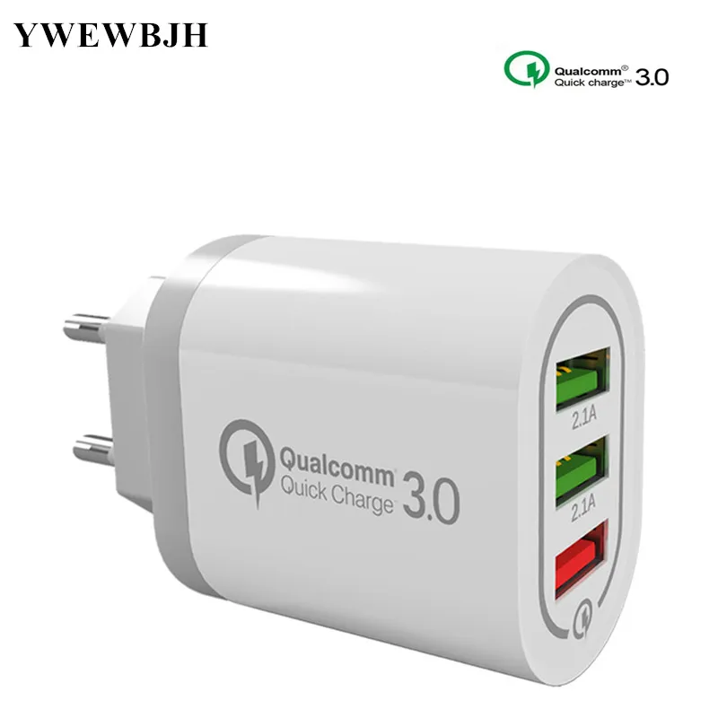 

YWEWBJH 3 USB Quick charge 35V/9V/12V fast charge 3 port USB Mobile Phone Fast charger charging for Samsug s8 s9 For Huawei