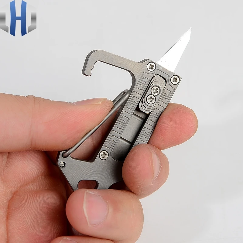 Нож из титанового сплава EDC брелок для ключей многофункциональный уличный инструмент