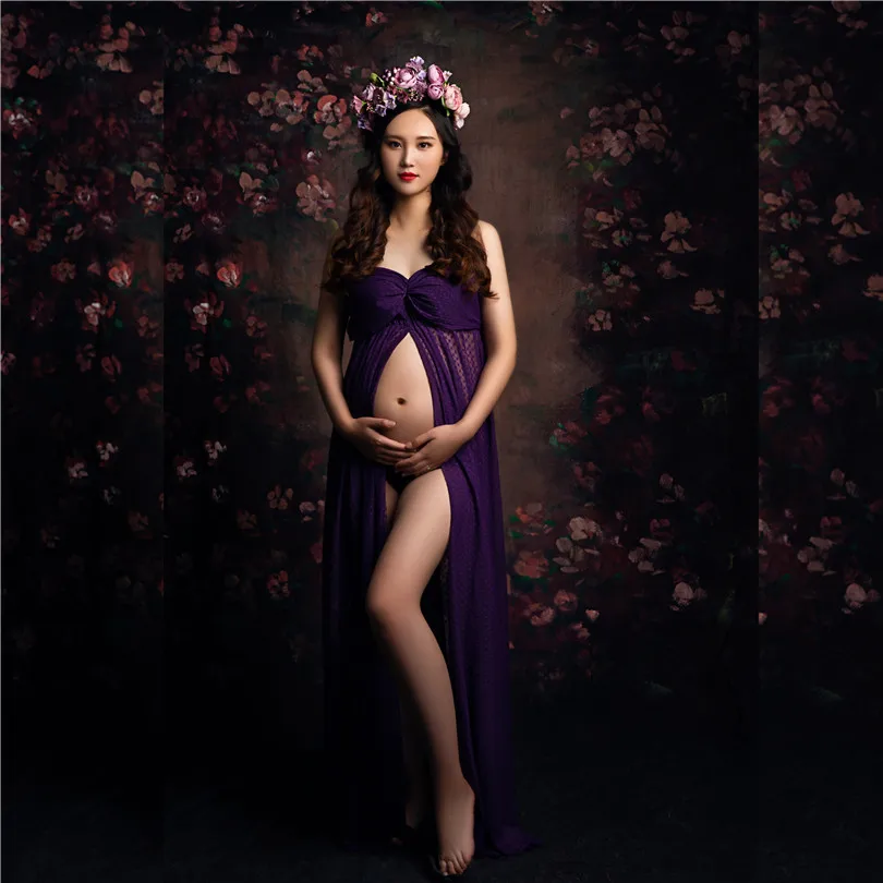 Черные сексуальные платья для беременных для фотосессии реквизит для фотосессии кружевная Одежда для беременных черные Плавающие Пряжа платья для беременных реквизит - Цвет: as photo