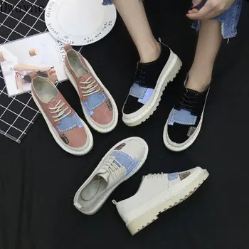 

Small white shoes female autumn 2020 new wild comfortable color matching canvas shoes