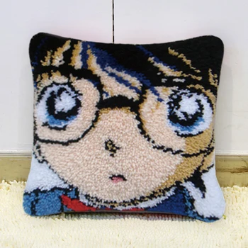 

DIY Anime Series Latch Hook Cushion Kits Foamiran for Needlework Set for Carpet Embroidered Pillow Cross Stitch Pillow Sale Sets