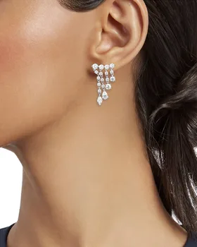 

Timeless Wonder Crystal Zirconia Tassel Statement Drop Earrings Women Jewelry Gothic Boho Top Runway Ins Trendy Rare Fancy 1783