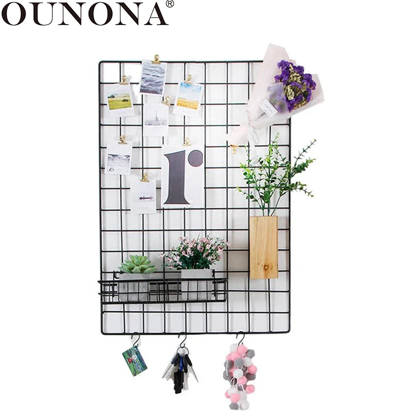 

OUNONA Wall Mount Storage Basket Space Saving Iron Wall Hanging Basket Wall Decorative Storage Rack for Home Bedroom Office