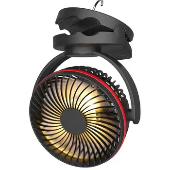 

Adoolla USB Rechargeable Clip Fan Table Fan Mini Portable Air Cooler Fan Ceiling Fan with Hanging Hook with night light